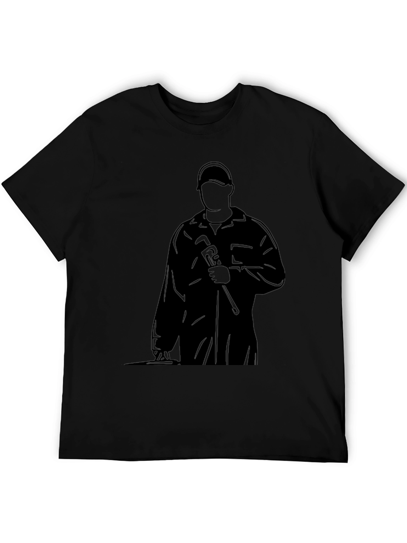 Plumber Silhouette Black T-Shirt