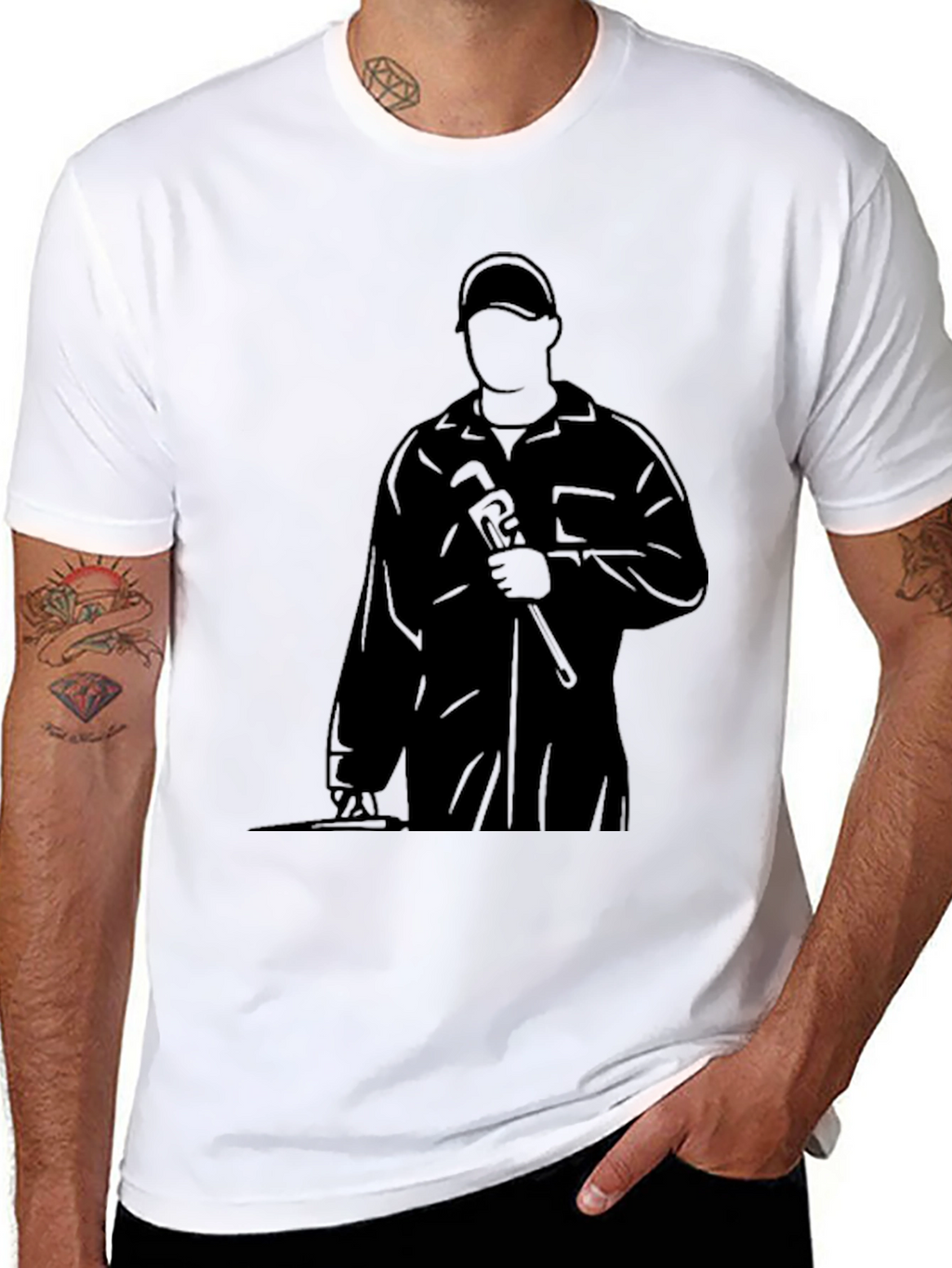 Plumber Silhouette Black T-Shirt
