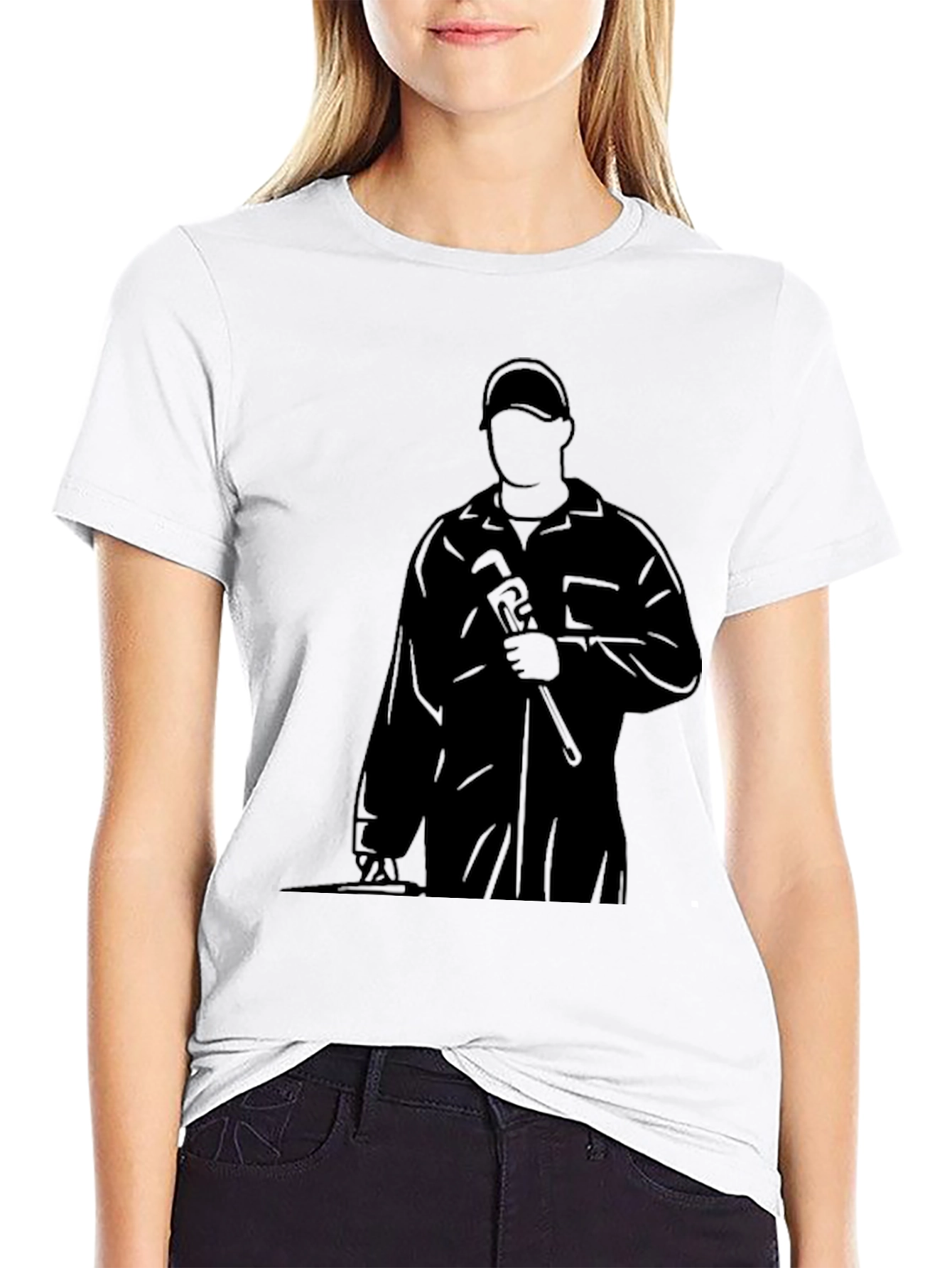 Plumber Silhouette Black T-Shirt