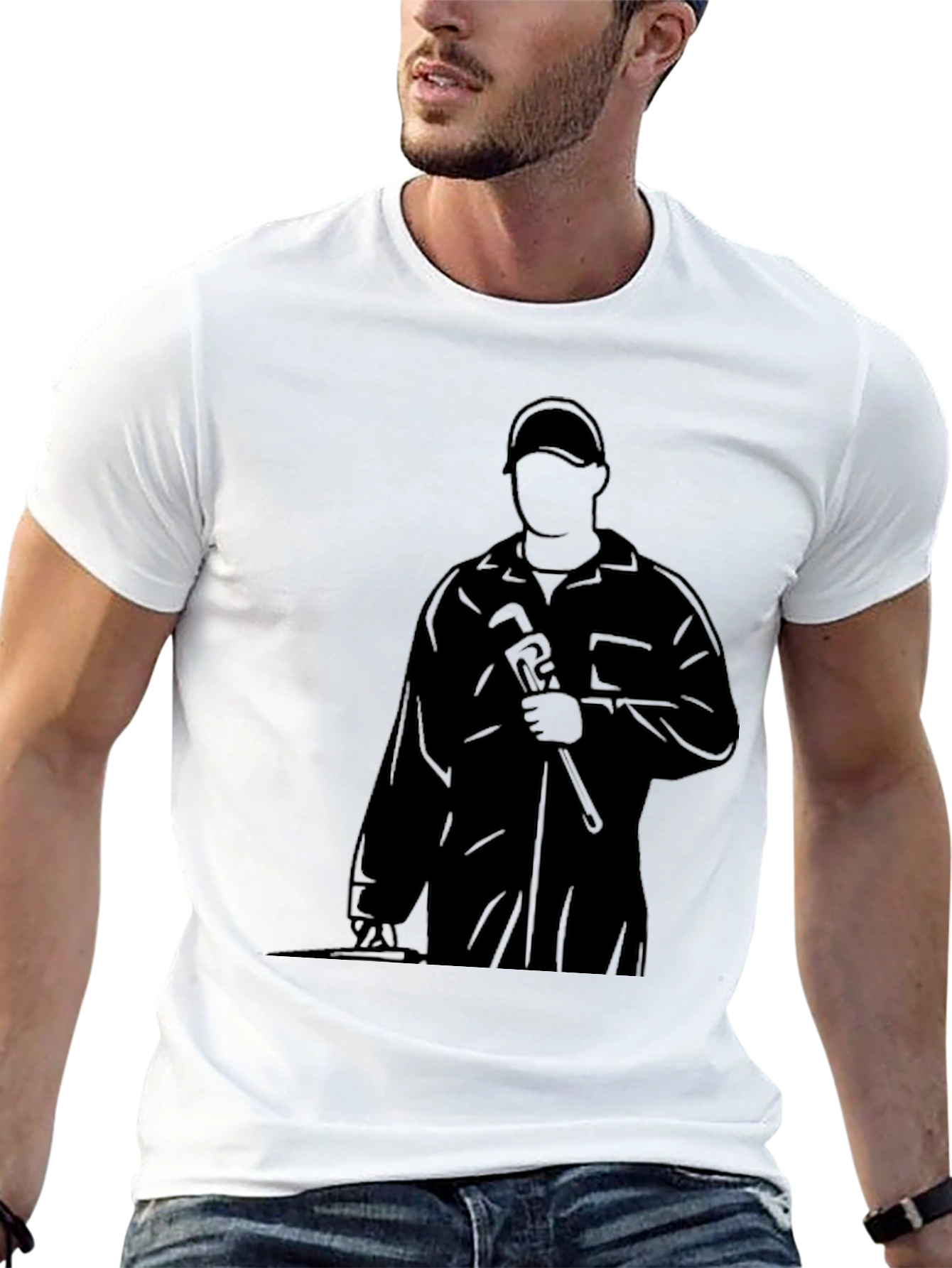 Plumber Silhouette Black T-Shirt