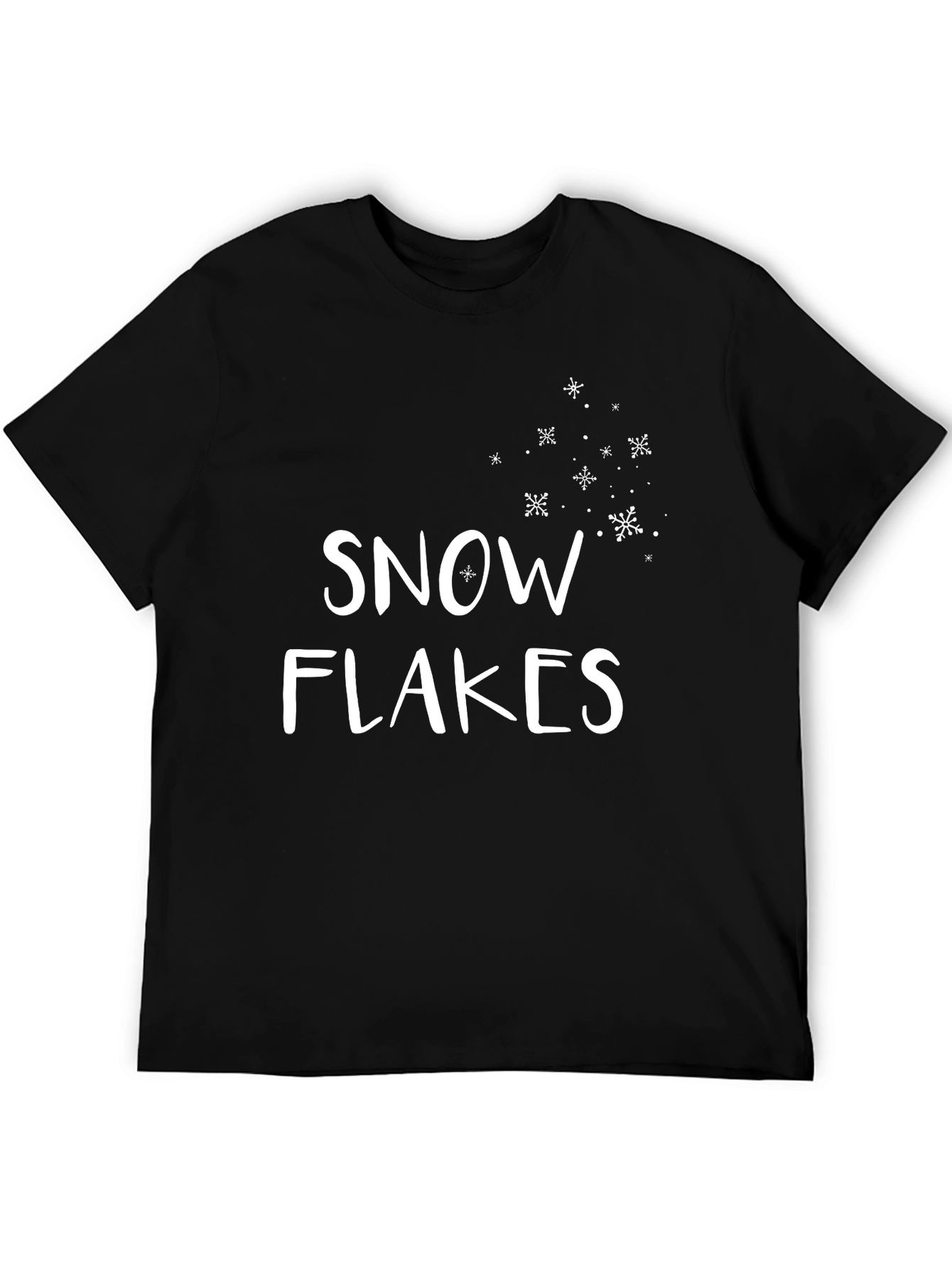 Snowflakes Black Graphic Tee Shirt
