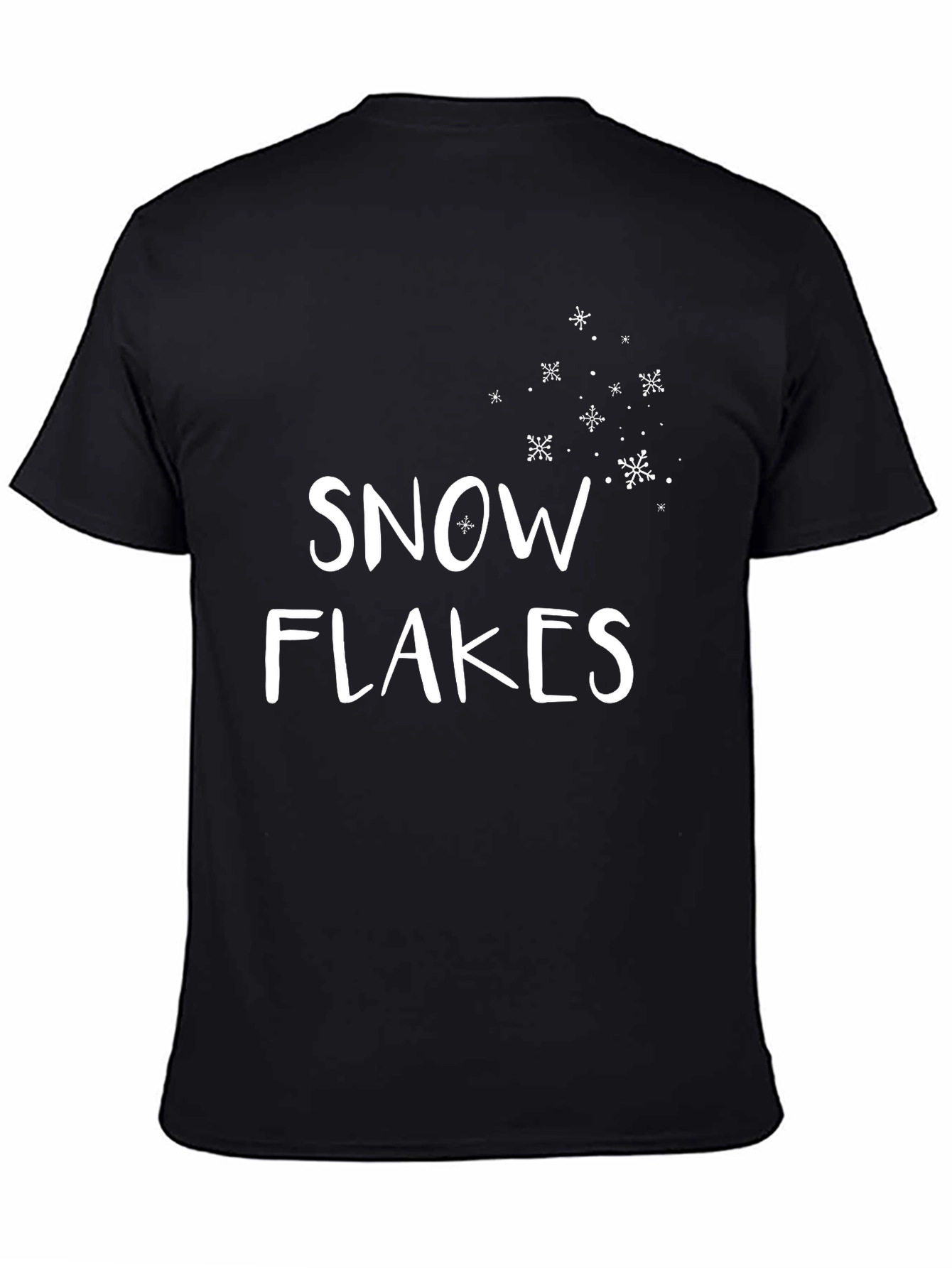 Snowflakes Black Graphic Tee Shirt