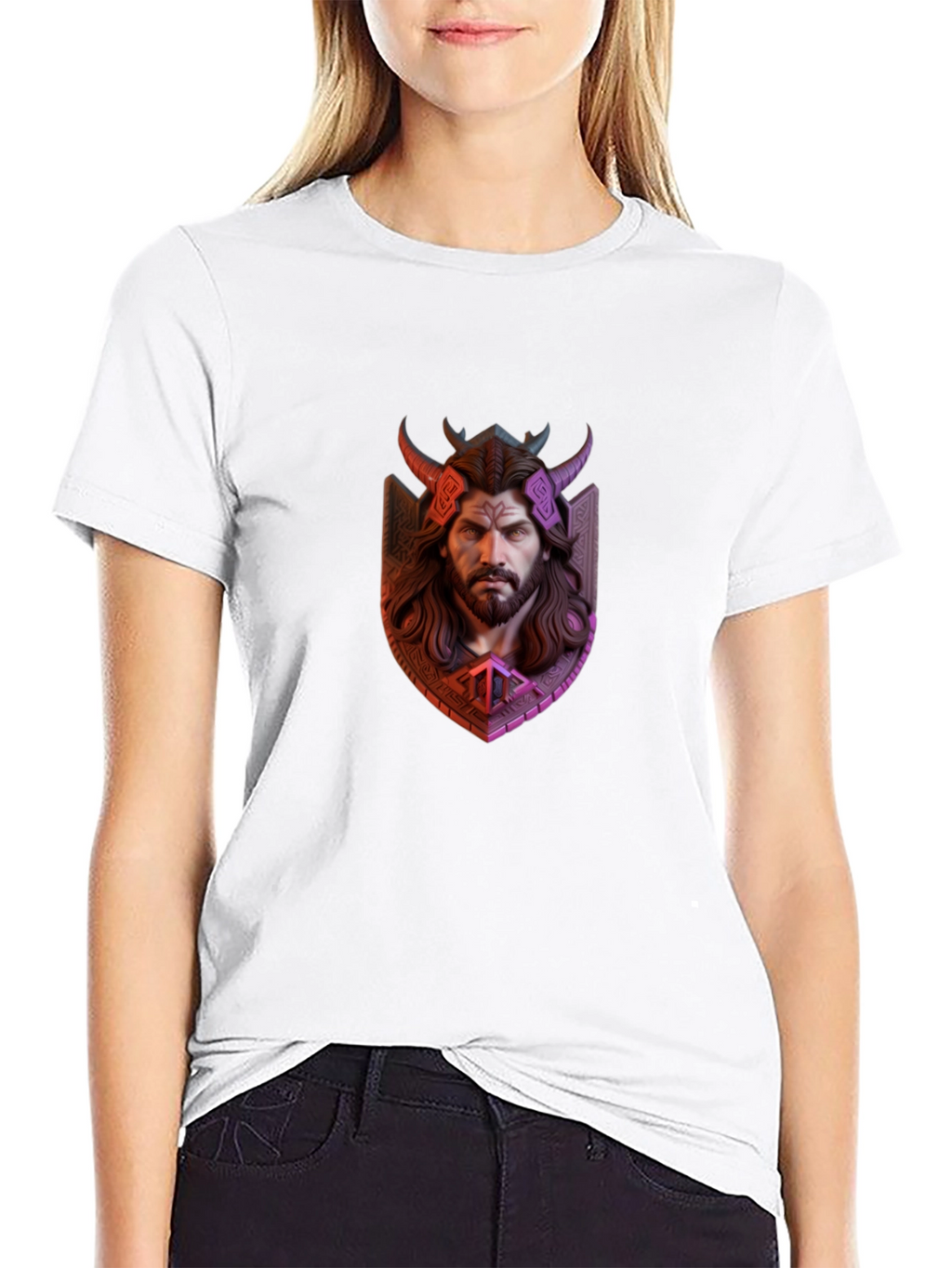 Viking Warrior Graphic Tee - Black