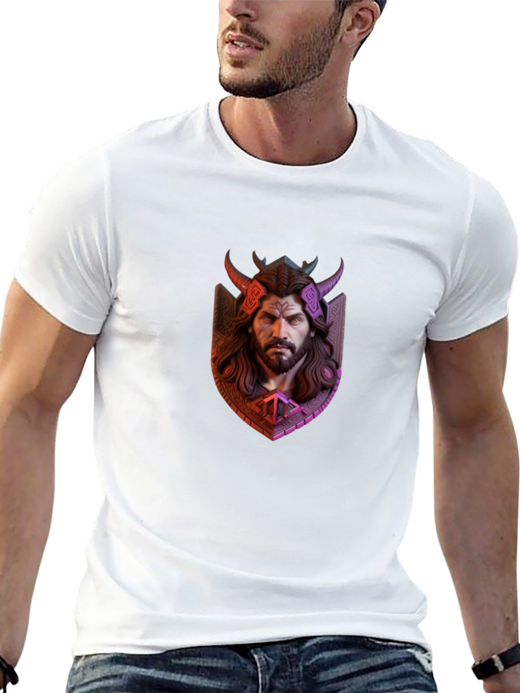 Viking Warrior Graphic Tee - Black