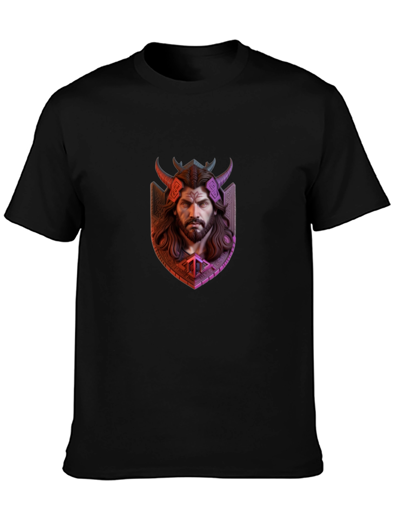 Viking Warrior Graphic Tee - Black