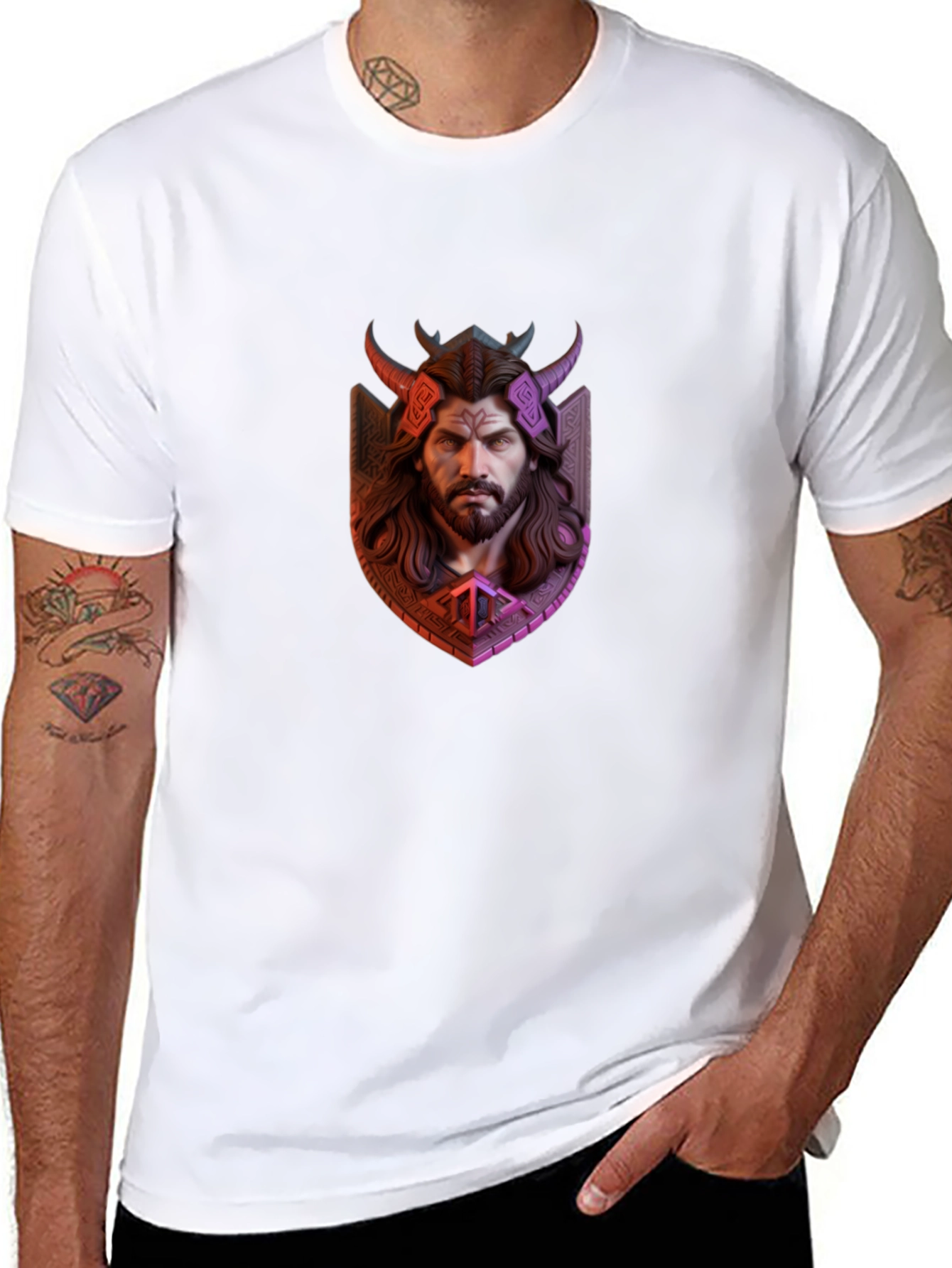 Viking Warrior Graphic Tee - Black