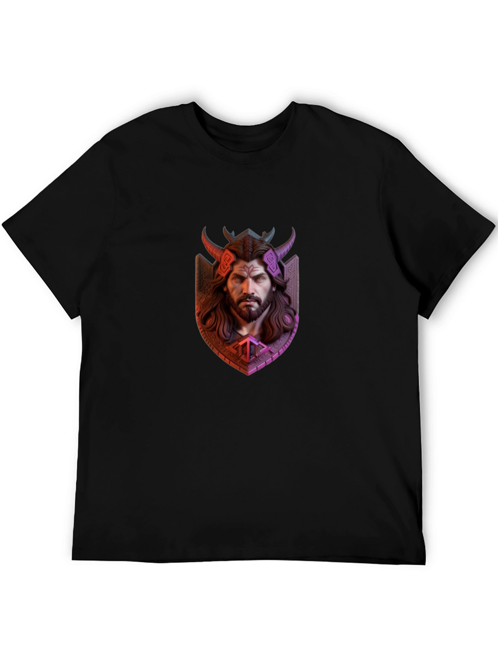 Viking Warrior Graphic Tee - Black