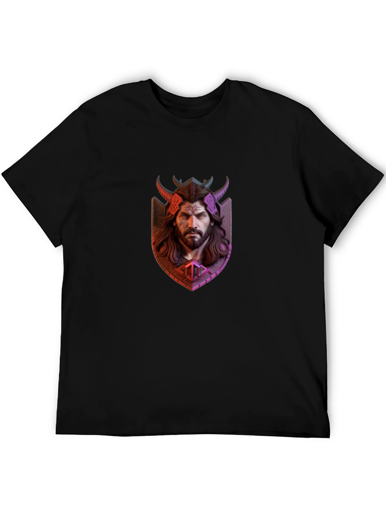 Viking Warrior Graphic Tee - Black