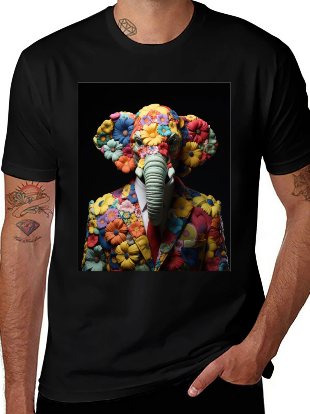 Floral Elephant Suit T-Shirt