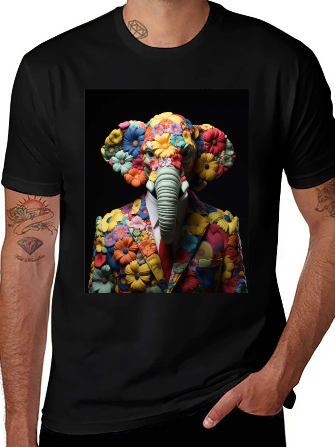 Floral Elephant Suit T-Shirt