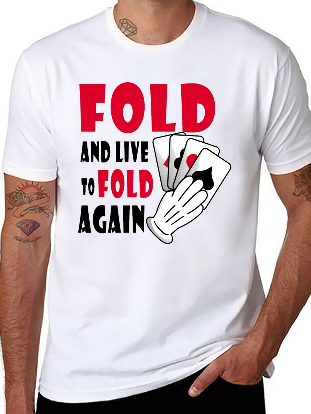 Fold Again Poker Graphic T-Shirt