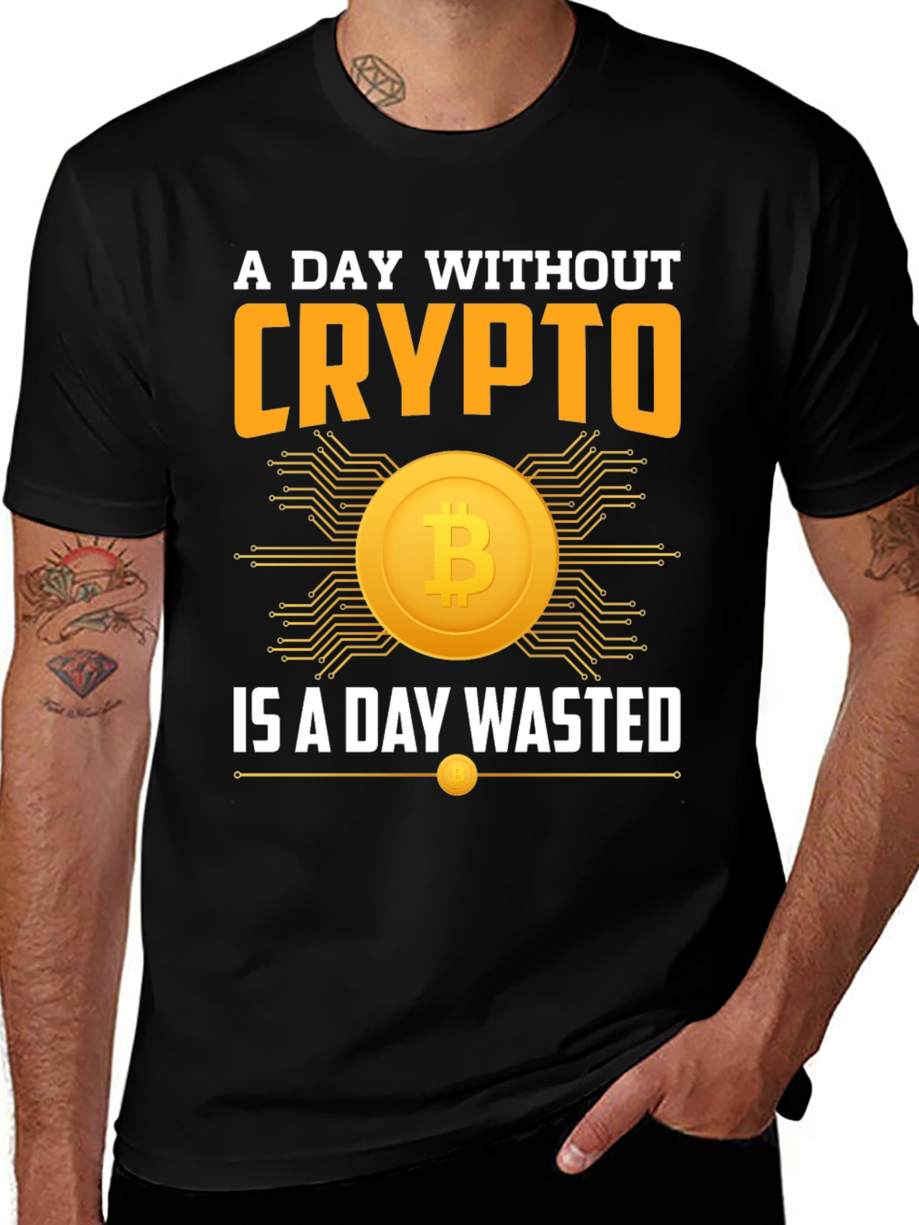 Crypto T-Shirt - A Day Without Crypto is a Day Wasted
