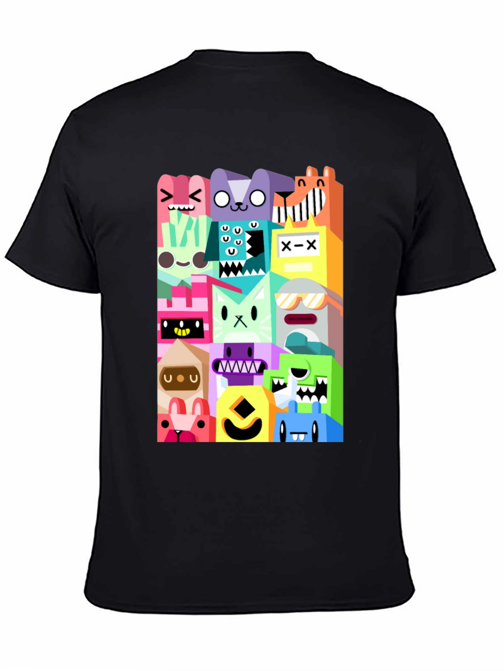 Funky Cartoon Character Black T-Shirt