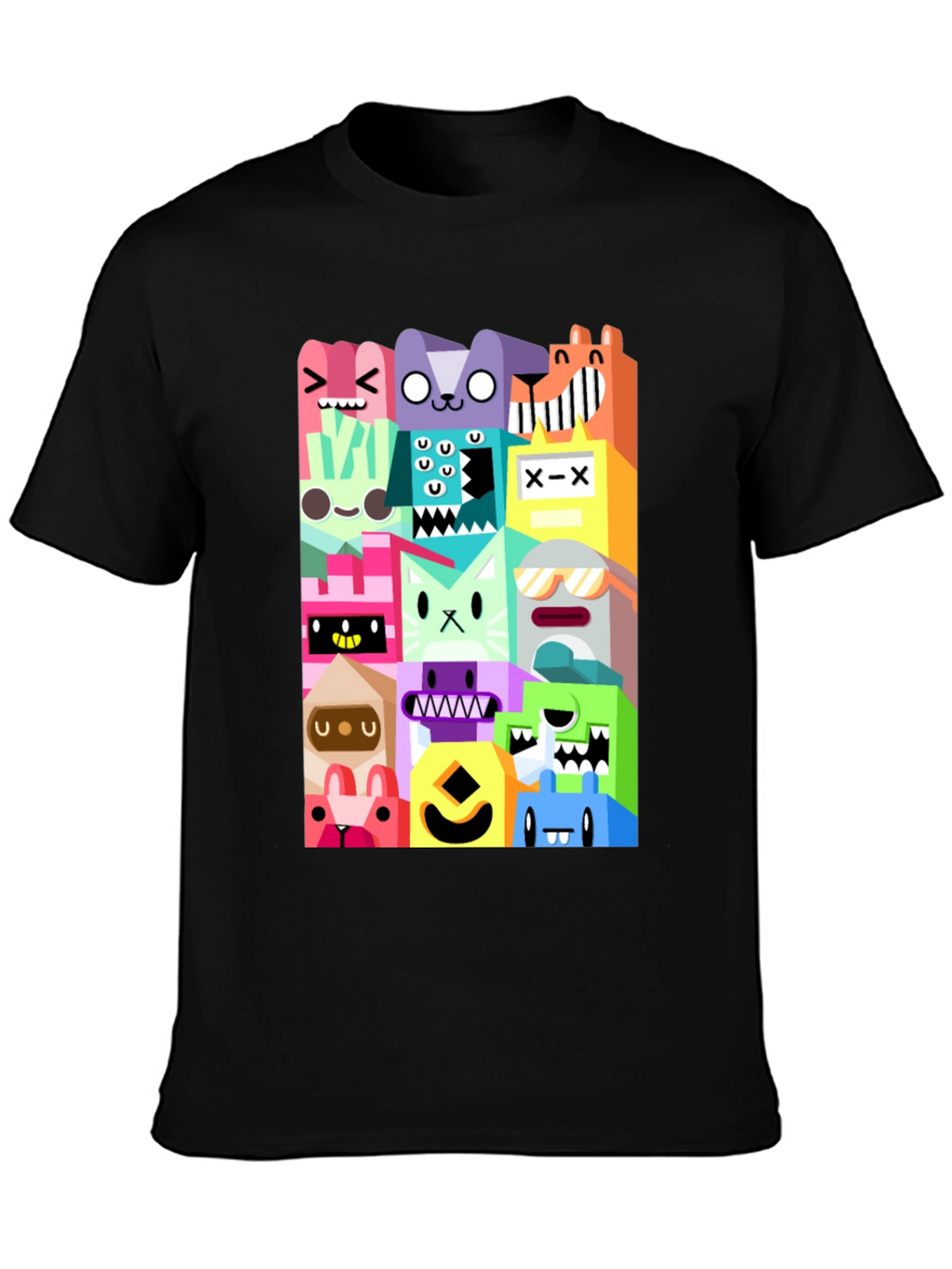 Funky Cartoon Character Black T-Shirt