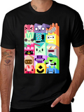 Funky Cartoon Character Black T-Shirt