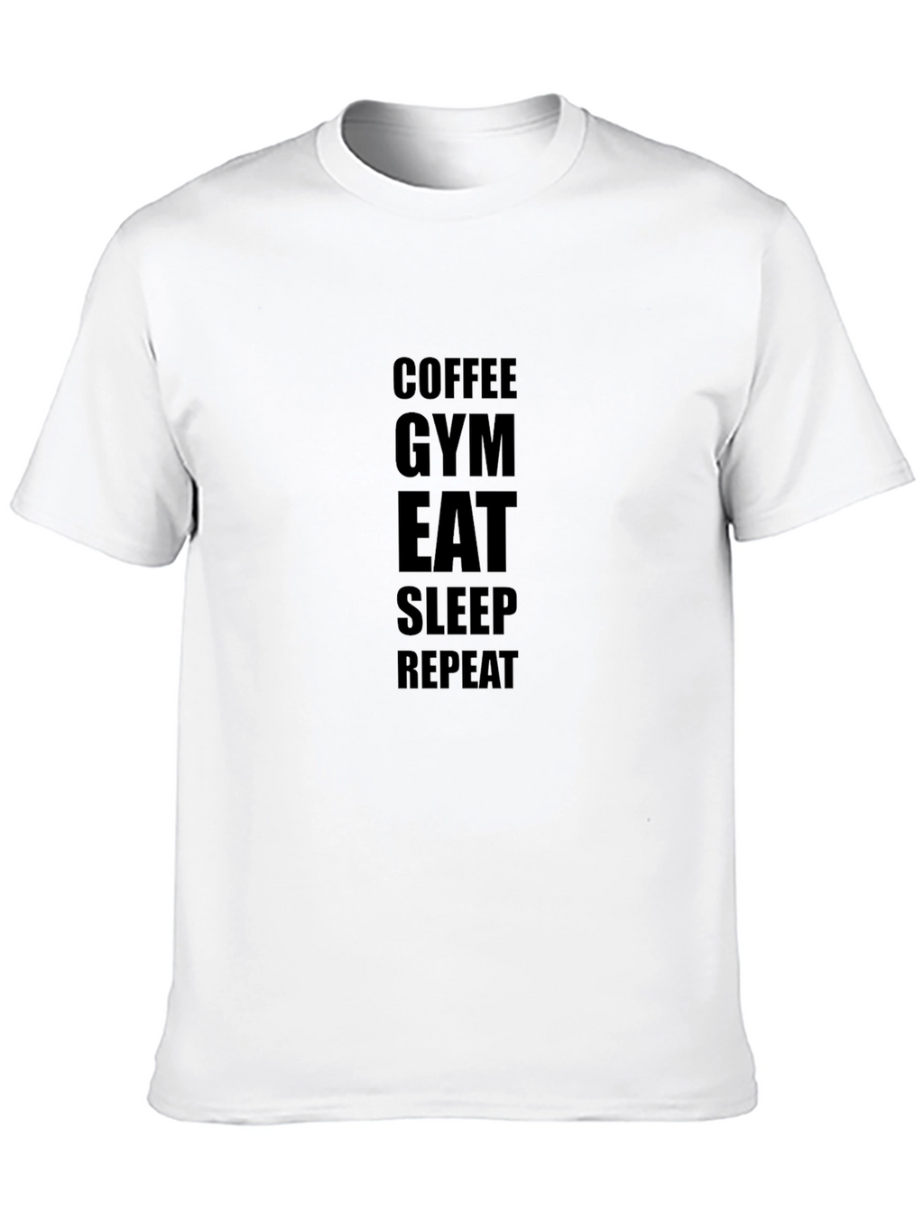 Coffee Gym Eat Sleep Repeat - Black T-Shirt