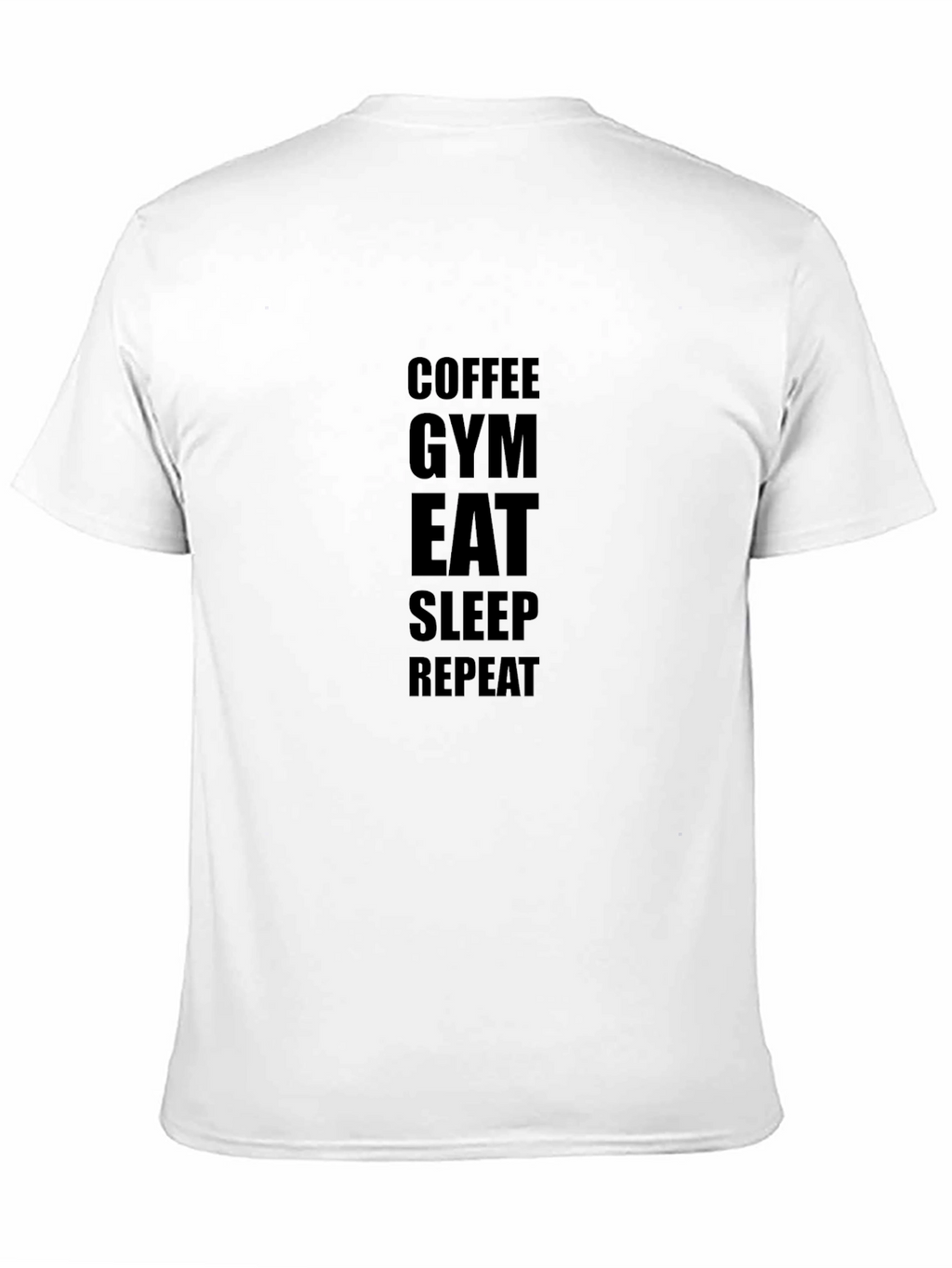 Coffee Gym Eat Sleep Repeat - Black T-Shirt