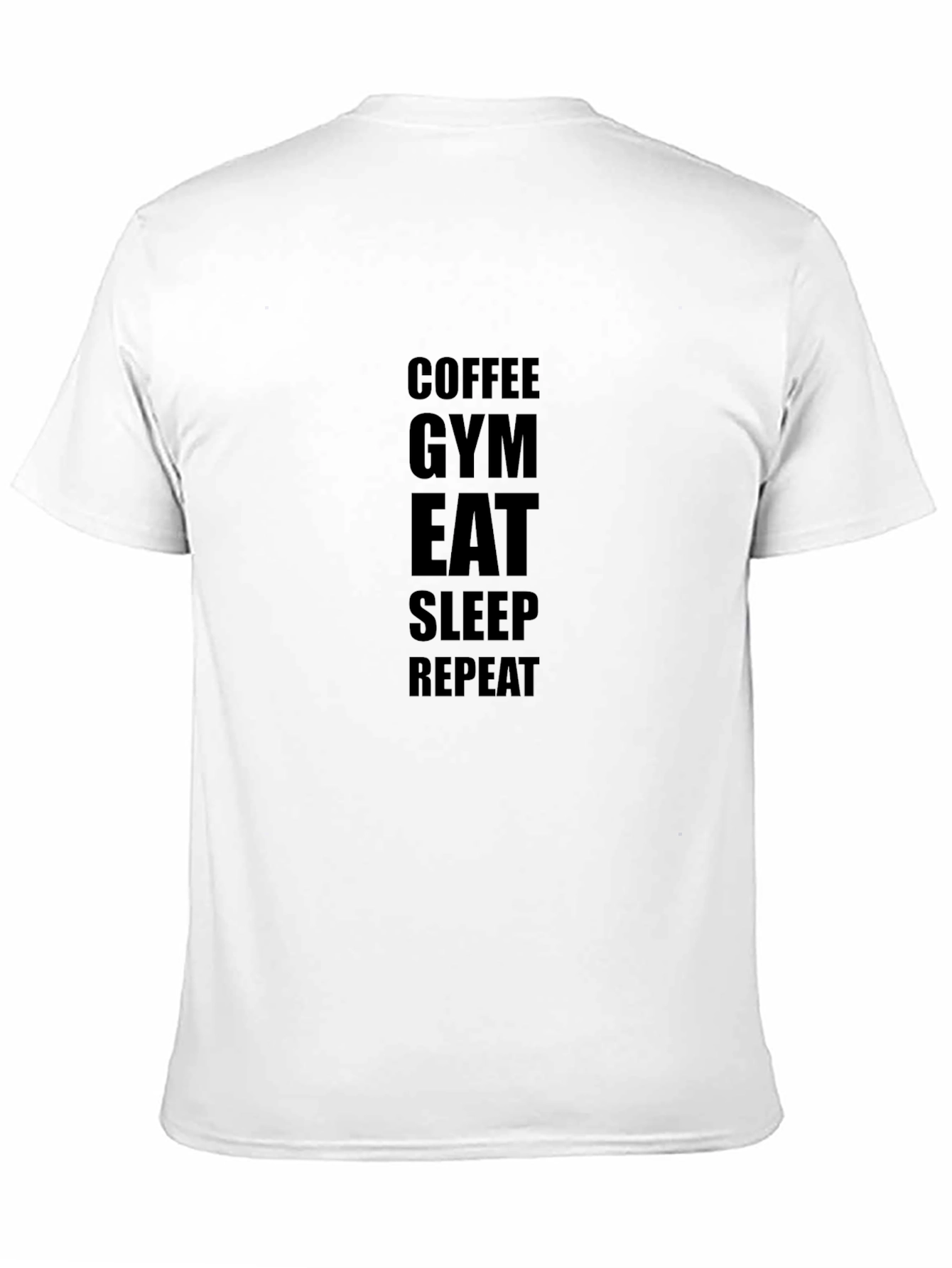 Coffee Gym Eat Sleep Repeat - Black T-Shirt