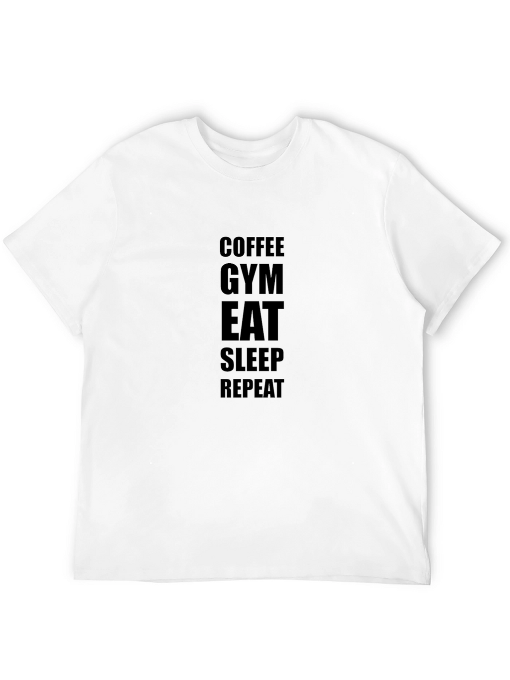 Coffee Gym Eat Sleep Repeat - Black T-Shirt