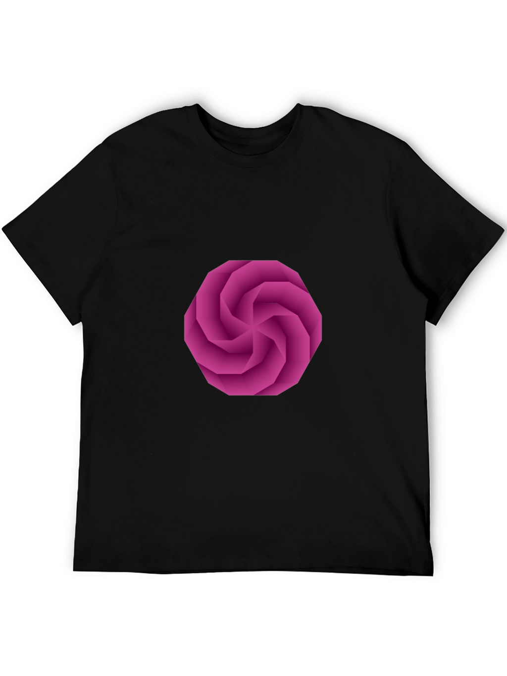 Geometric Swirl Graphic Black T-Shirt
