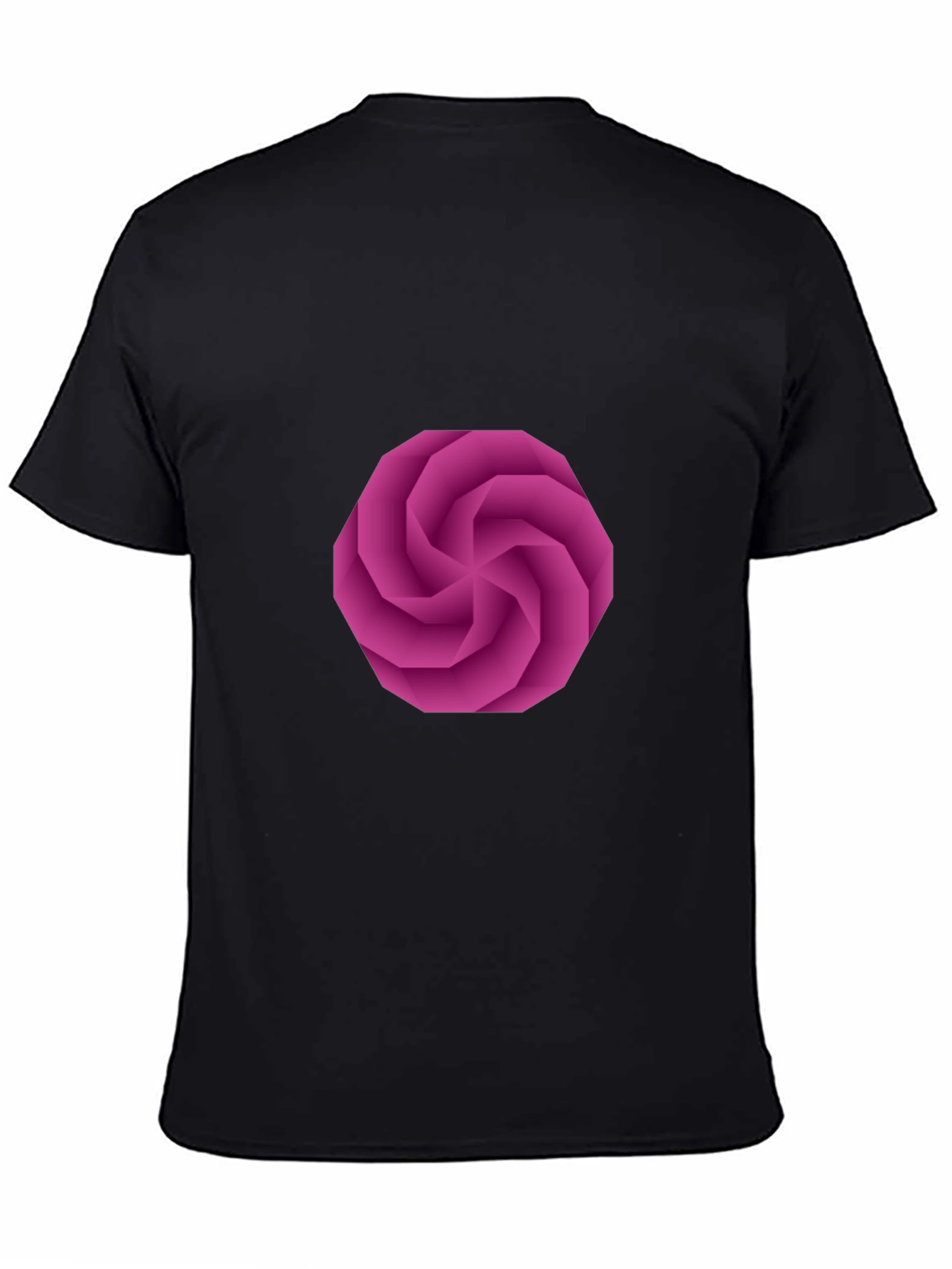 Geometric Swirl Graphic Black T-Shirt