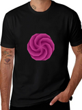 Geometric Swirl Graphic Black T-Shirt
