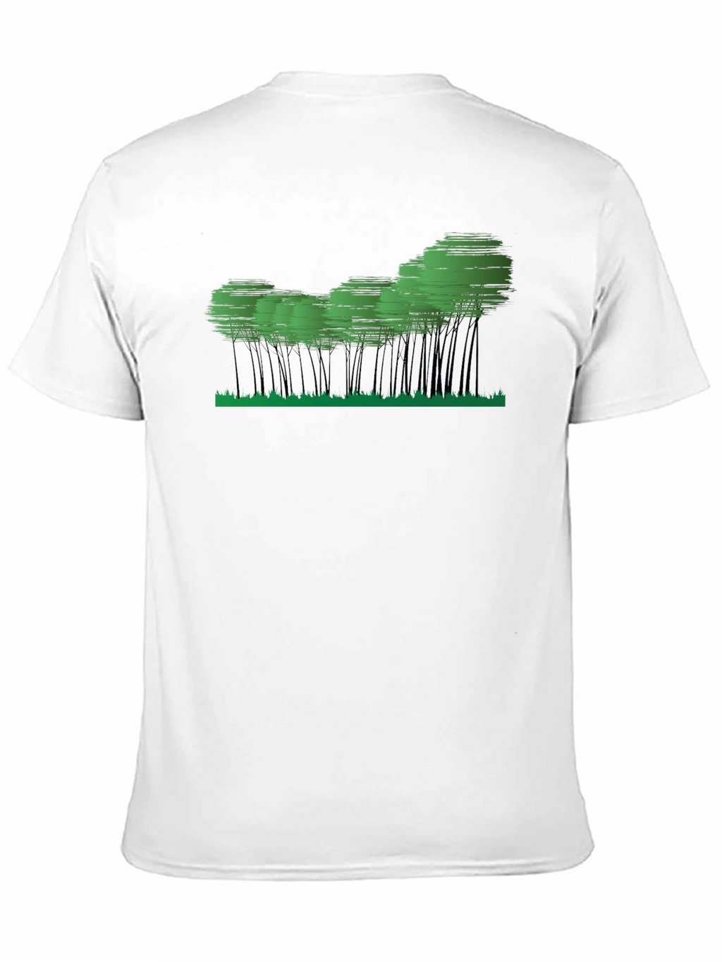 Mens Black Graphic Tee - Abstract Forest Design