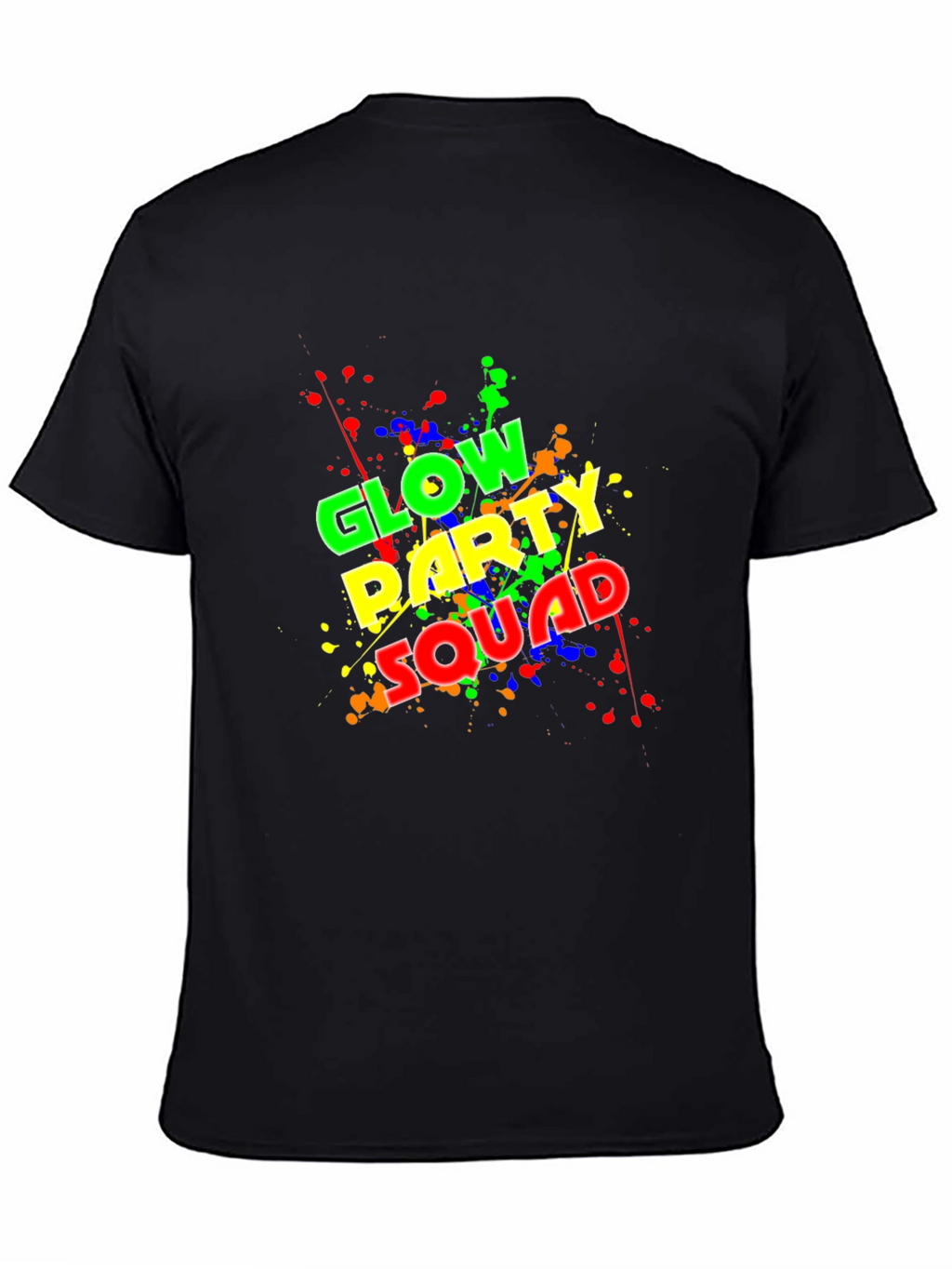 Glow Party Squad T-Shirt - Neon Splash Design