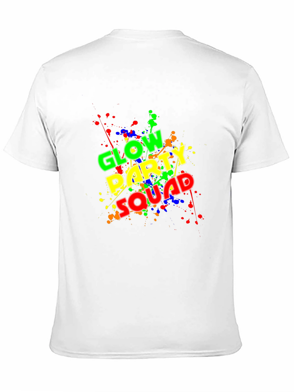 Glow Party Squad T-Shirt - Neon Splash Design