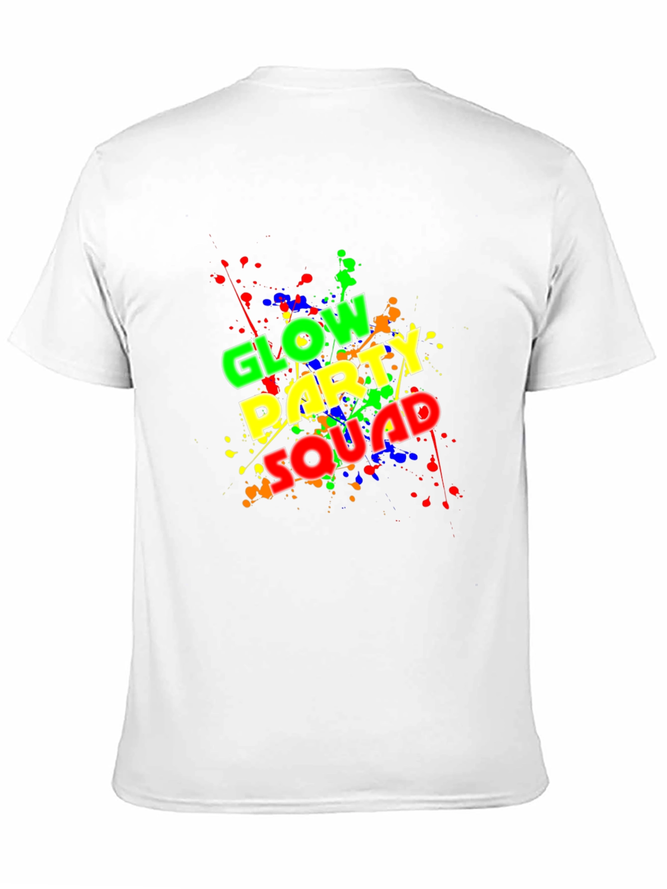 Glow Party Squad T-Shirt - Neon Splash Design