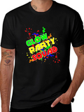 Glow Party Squad T-Shirt - Neon Splash Design