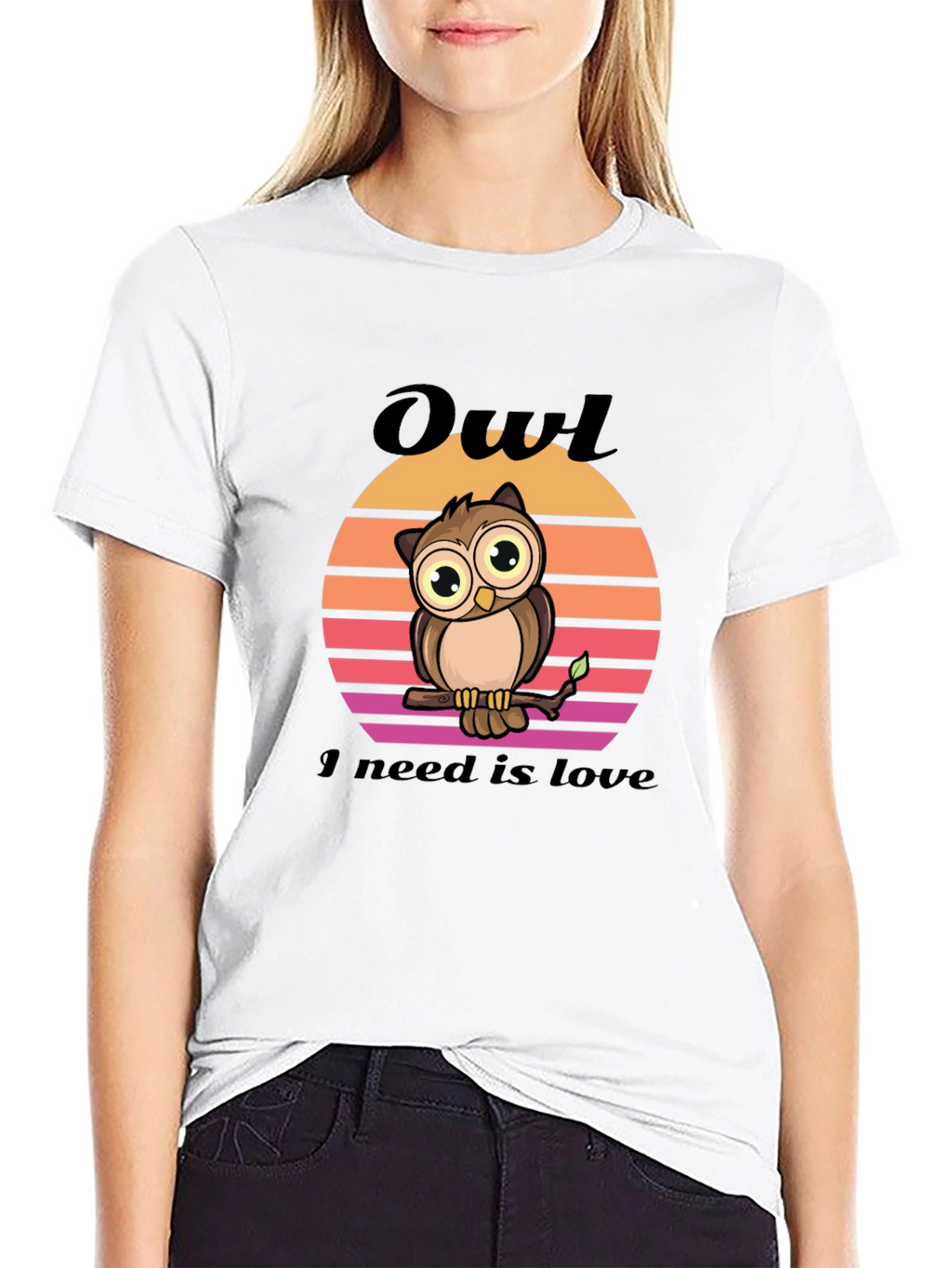 Owl Love Graphic Tee - Unisex Black T-Shirt