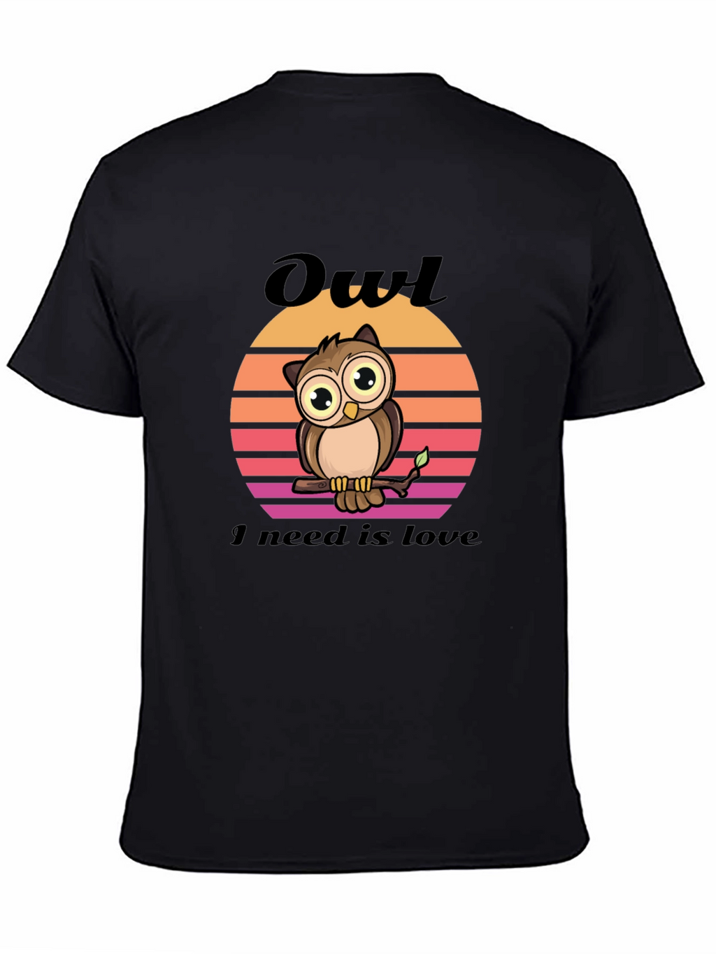 Owl Love Graphic Tee - Unisex Black T-Shirt