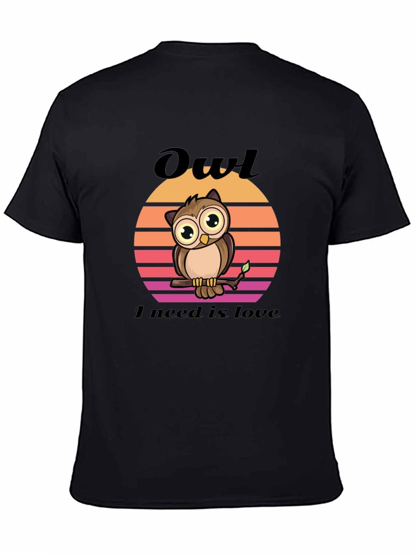Owl Love Graphic Tee - Unisex Black T-Shirt