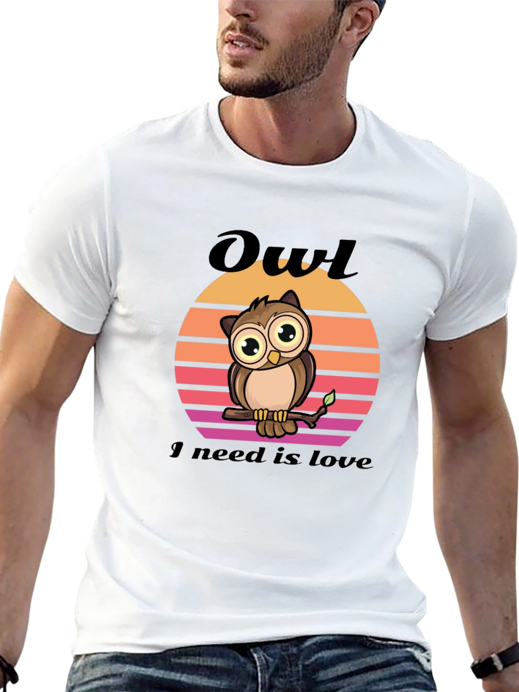 Owl Love Graphic Tee - Unisex Black T-Shirt