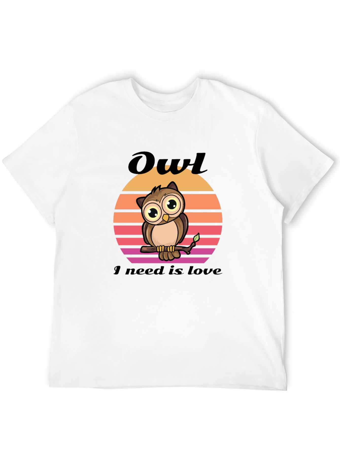 Owl Love Graphic Tee - Unisex Black T-Shirt