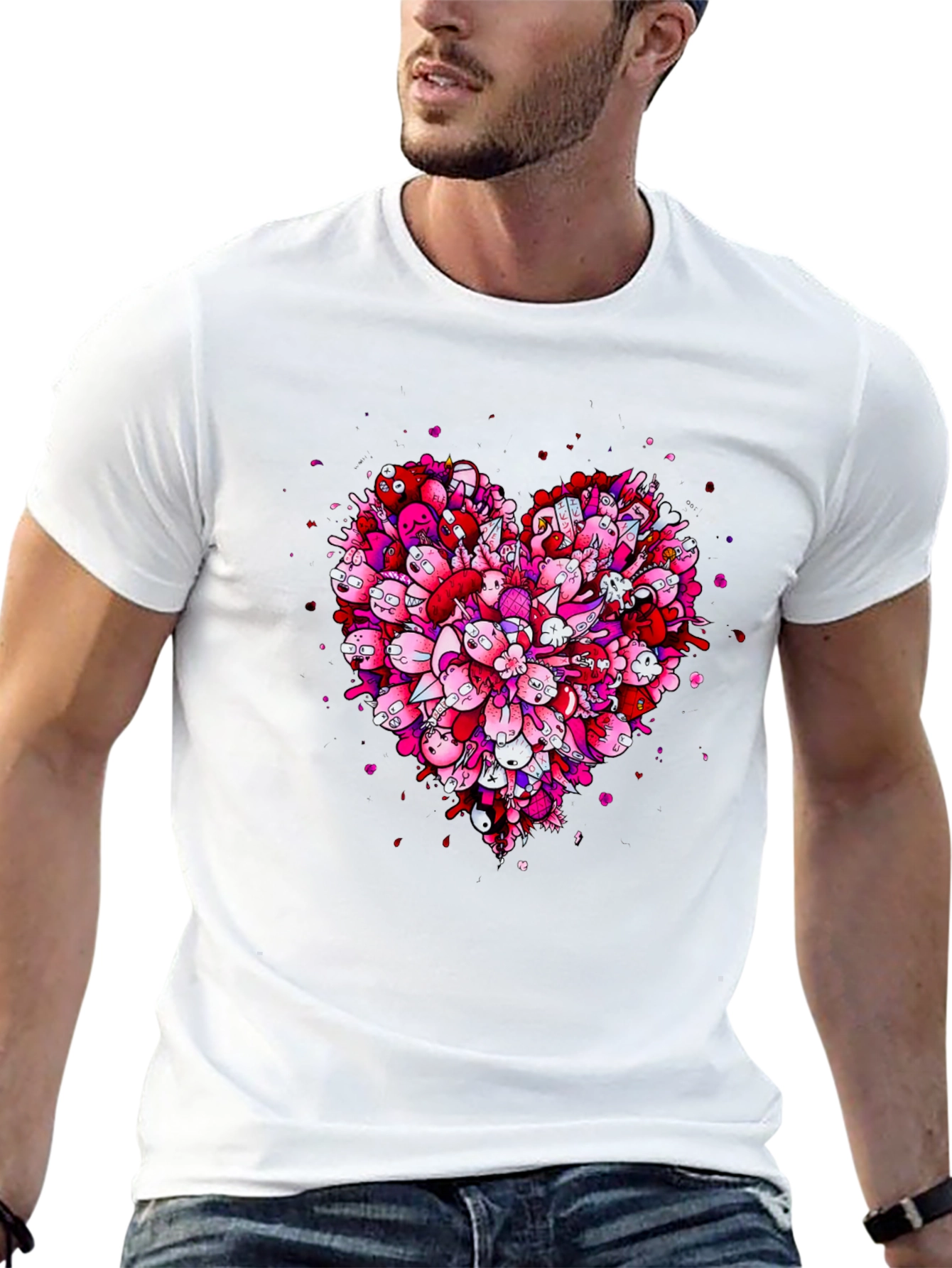 Heart Doodle Black Graphic Tee