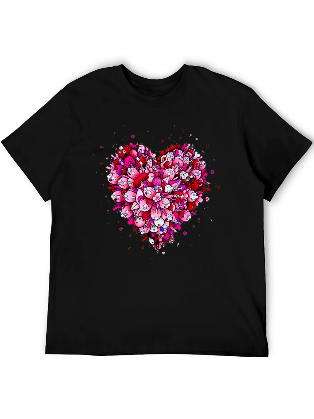 Heart Doodle Black Graphic Tee