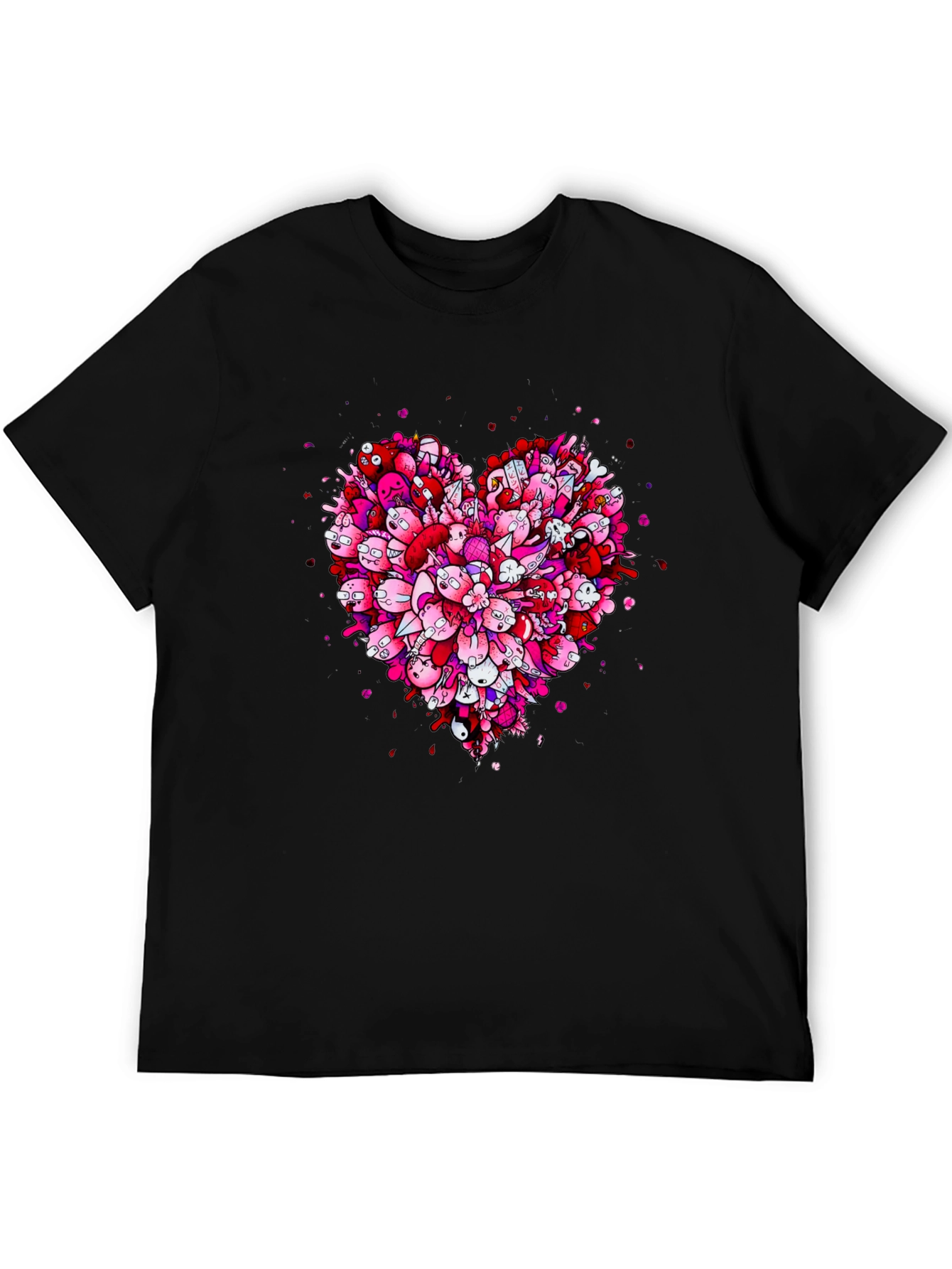 Heart Doodle Black Graphic Tee