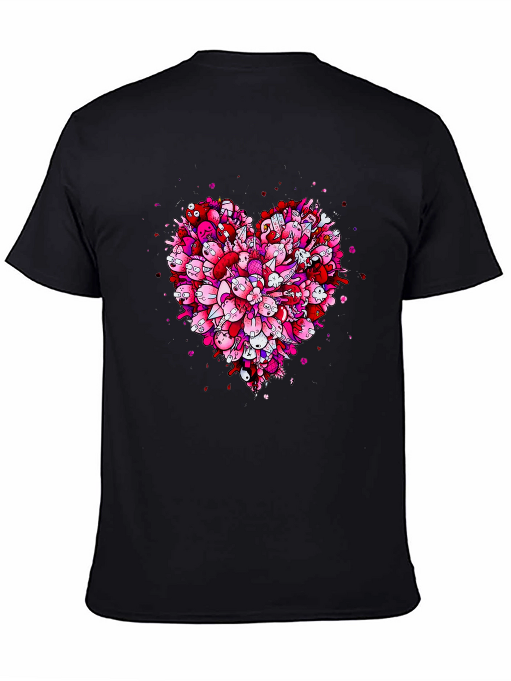 Heart Doodle Black Graphic Tee