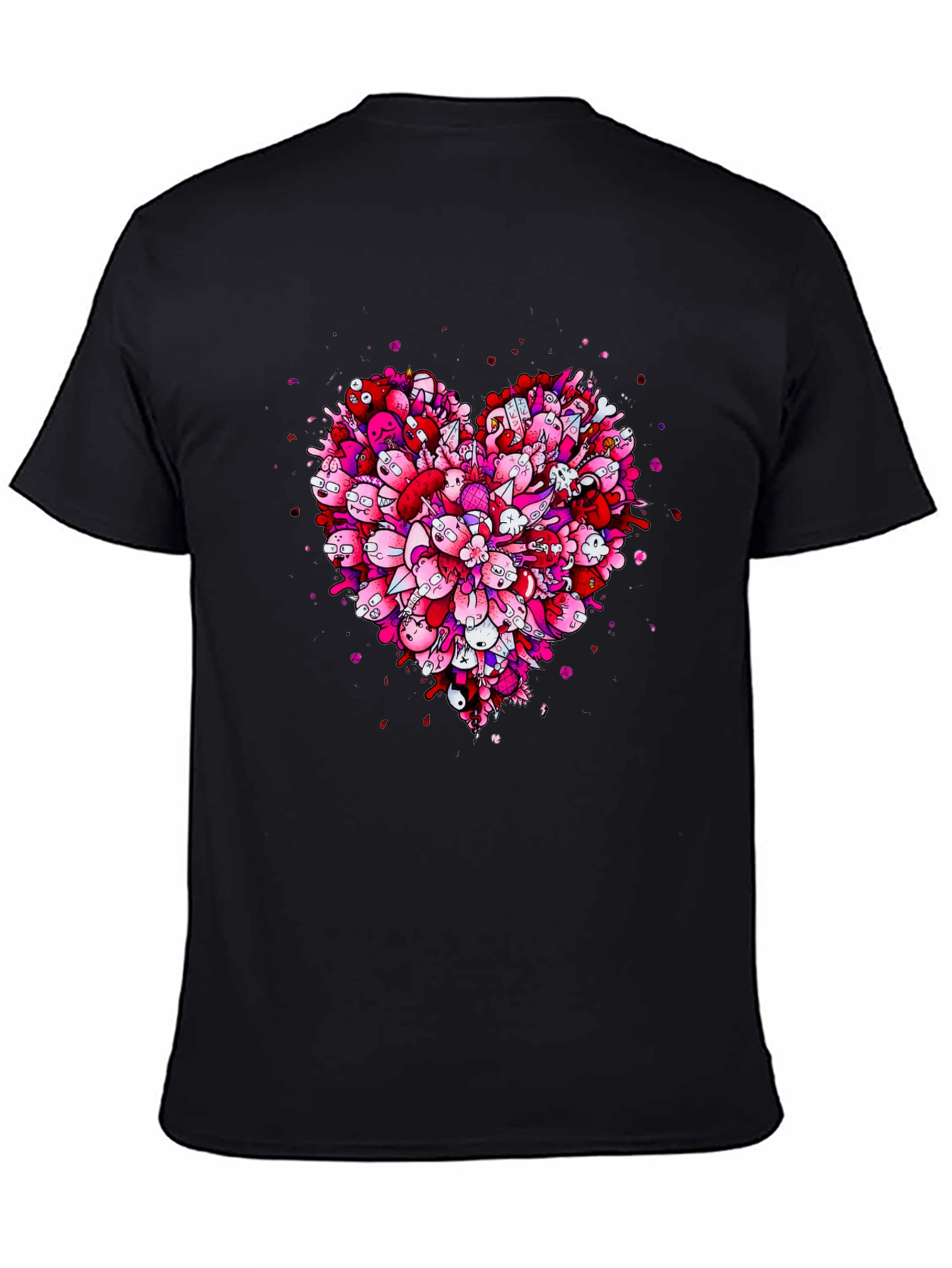 Heart Doodle Black Graphic Tee