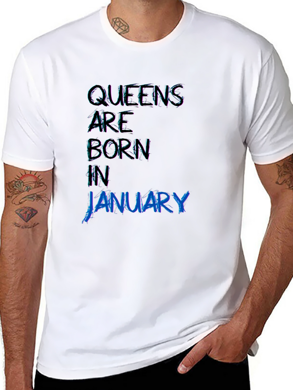 Queens Born in January Black T-Shirt