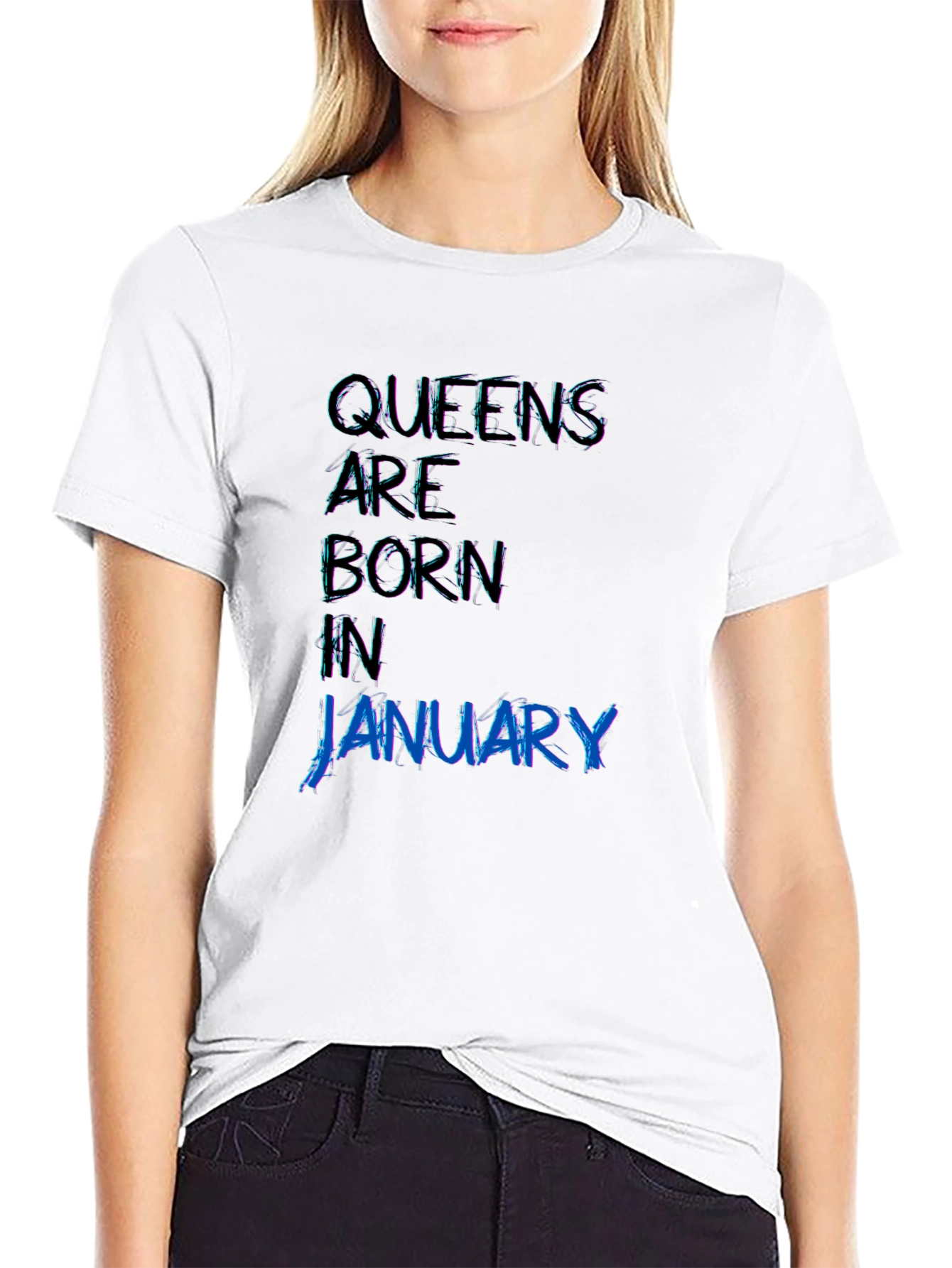 Queens Born in January Black T-Shirt