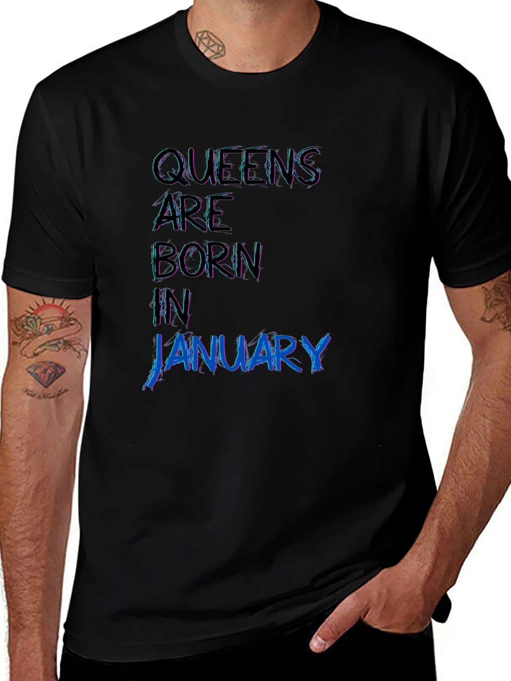 Queens Born in January Black T-Shirt