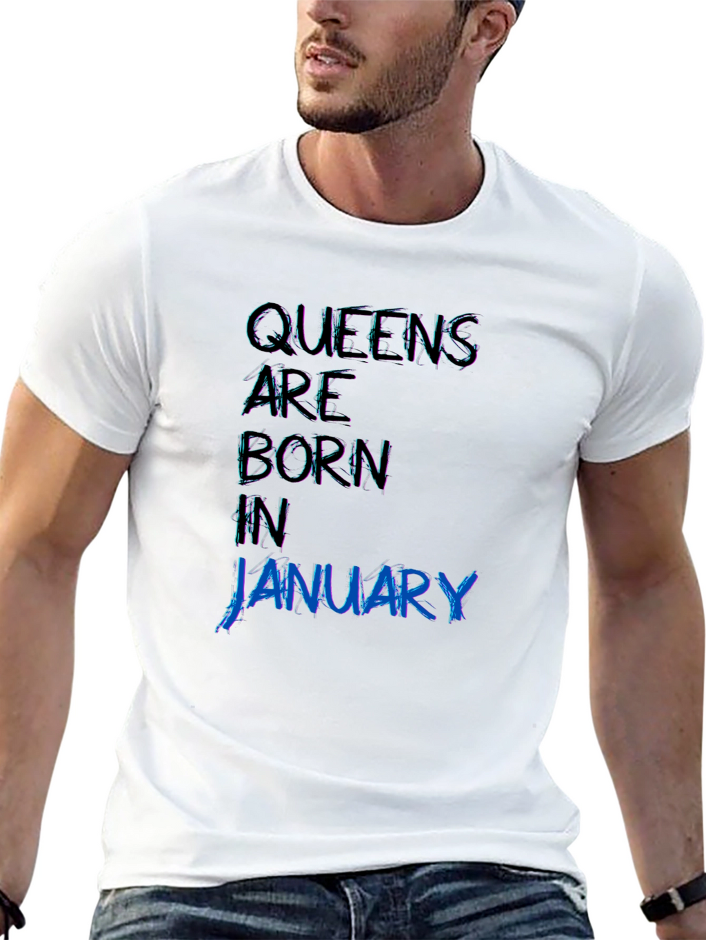 Queens Born in January Black T-Shirt