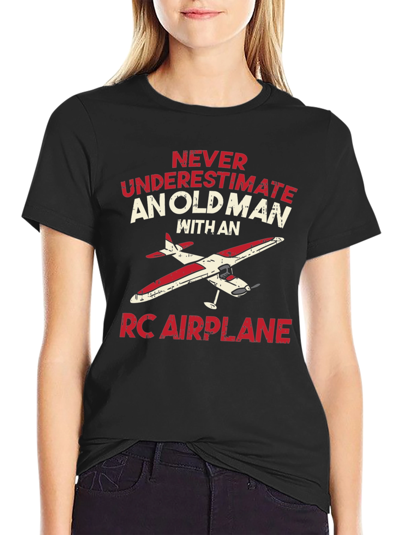 Old Man RC Airplane T-Shirt - Hobbyist Gift
