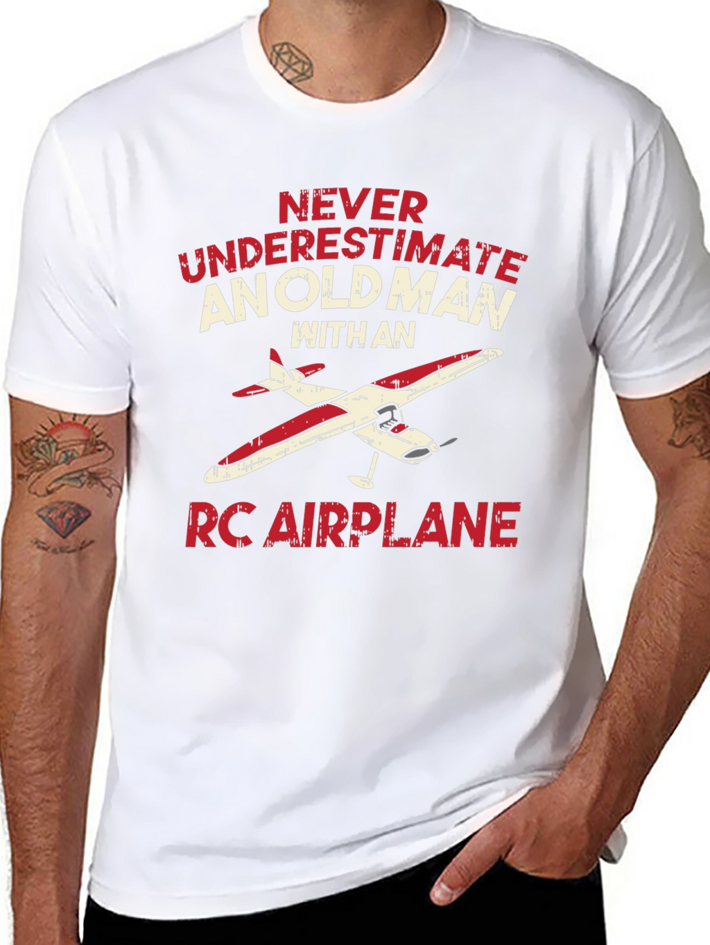 Old Man RC Airplane T-Shirt - Hobbyist Gift