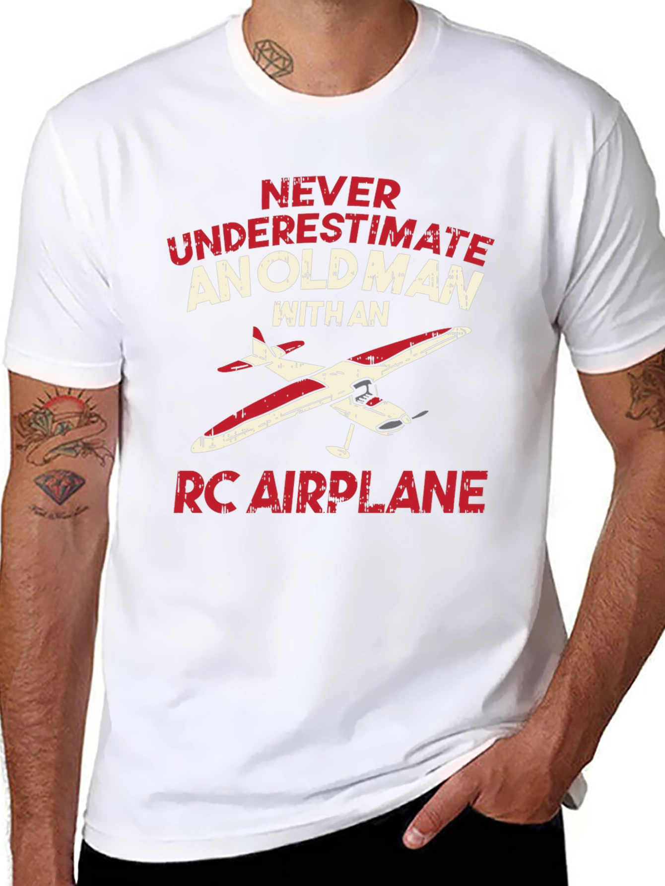 Old Man RC Airplane T-Shirt - Hobbyist Gift