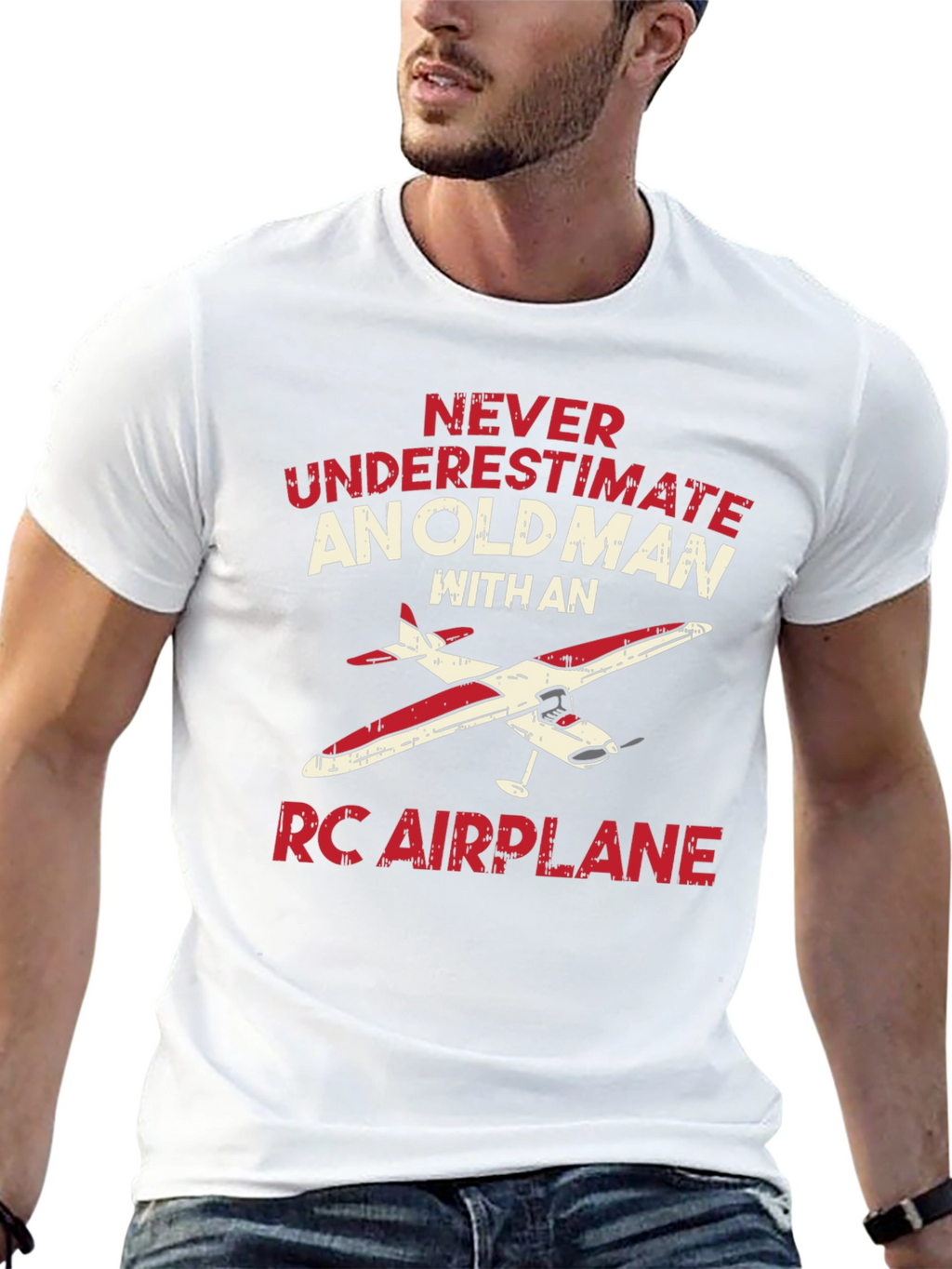 Old Man RC Airplane T-Shirt - Hobbyist Gift