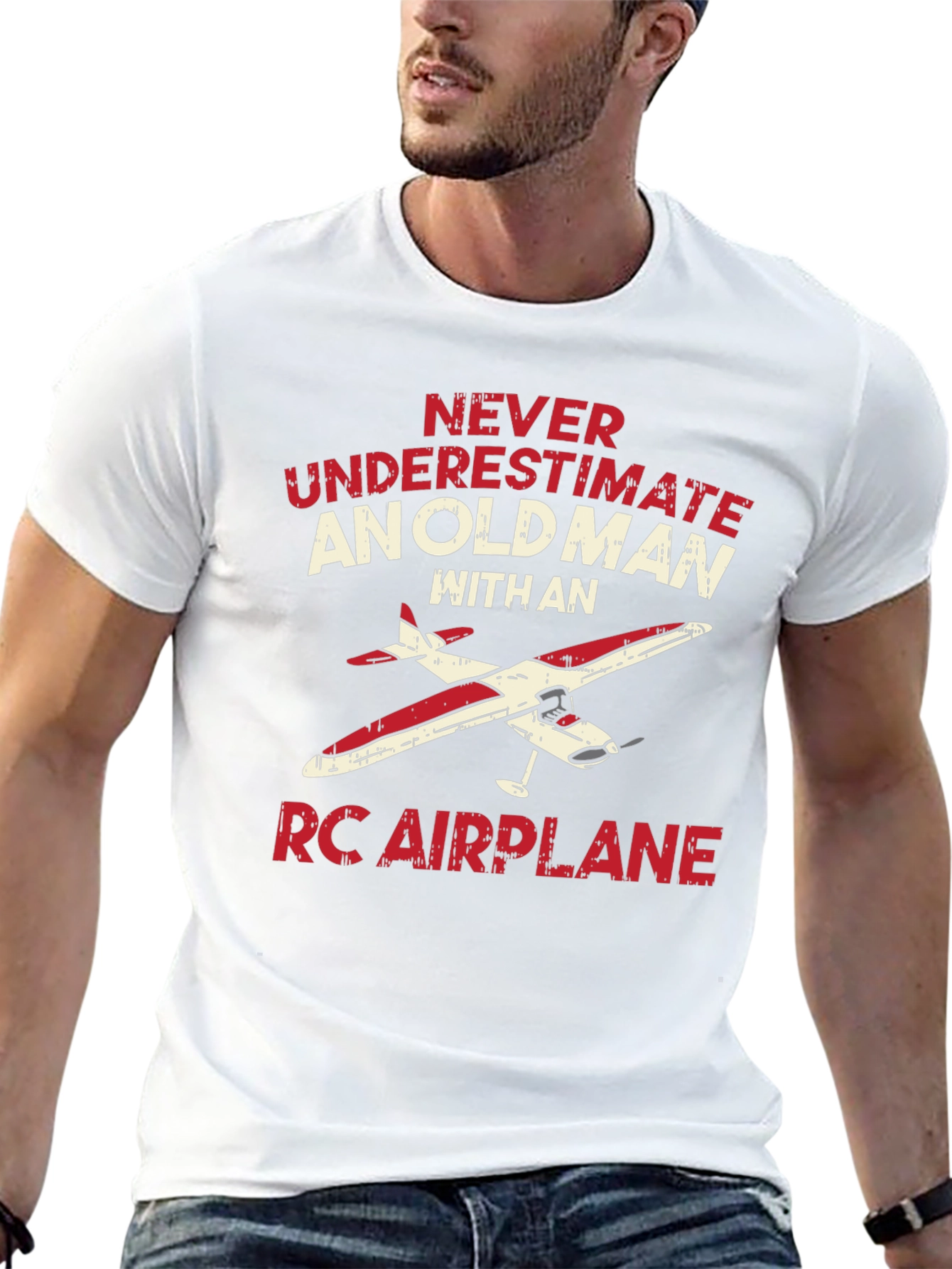 Old Man RC Airplane T-Shirt - Hobbyist Gift